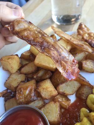 Close up of the rice bacon, so good!  at Lola Rosa - Places des Festivals in Montreal
