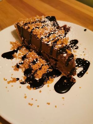 chocolate caramel pie at Lola Rosa - Places des Festivals in Montreal
