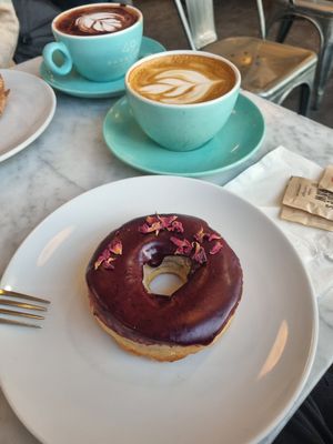  at 49th Parallel Coffee Roasters & Lucky's Doughnuts in Vancouver