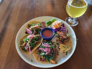 Vegan Asada Tacos at Lúpulo Craft Beer House in Santa Cruz
