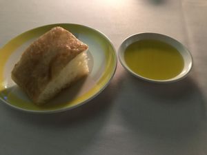 Beautiful vegan bread and olive oil dip  at Otto in South Brisbane