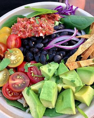 Black Bean Burrito Bowl at Greens on the Go in New Canaan