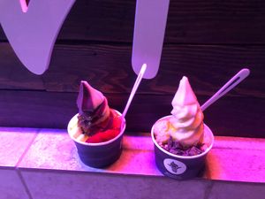 Açaí and Banana soft serve with toppings  at Banan - Waikiki in Honolulu