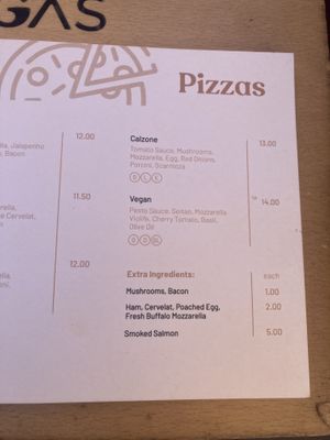 Pizza menu  at Vagas Bar in Matosinhos