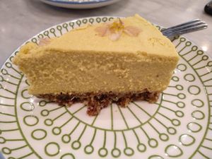Vegan cheesecake at When Polly Met Fergie in Peterborough