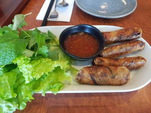 Vegan spring rolls at Blue Ginger Viet Kitchen in Carnegie