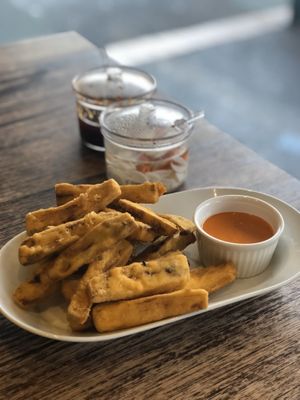 Eggplant chips at Blue Ginger Viet Kitchen in Carnegie