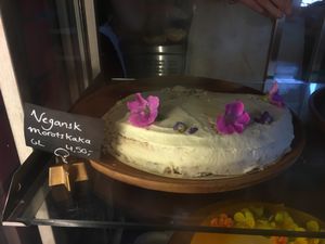 Vegan carrot cake at Cafe Tsarevna in Aland