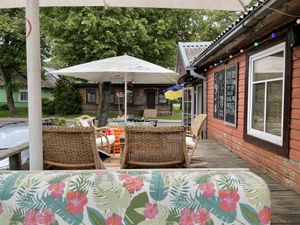 Outside seating  at Mojo Café in Trakai