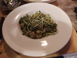 Himalaya Noodles with smoked tofu at Mojo Café in Trakai