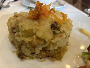 Potato and cabbage roulade   at Amaranta in Girona