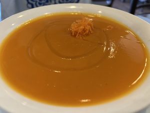 Carrot and ginger soup   at Amaranta in Girona