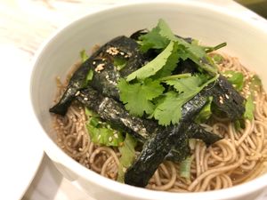 Soba noodles at Just Vegan in Shenzhen