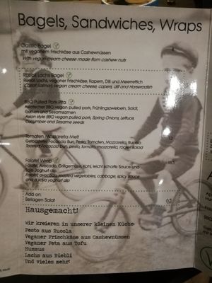Current menu at Velo Cafe in Interlaken