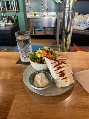 Falafel wrap at Velo Cafe in Interlaken