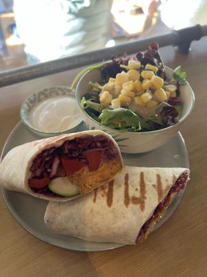 falafel wrap  at Velo Cafe in Interlaken