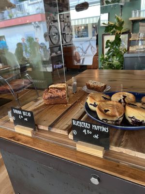 Banana bread and muffins  at Velo Cafe in Interlaken