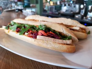 Yummy sandwiches at Velo Cafe in Interlaken