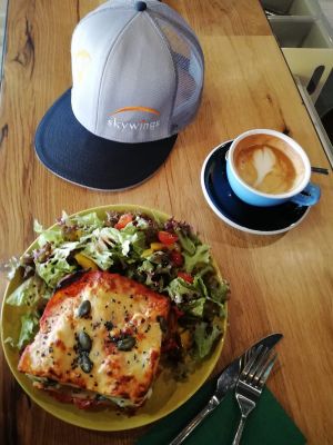 Veggie lasagne at Velo Cafe in Interlaken