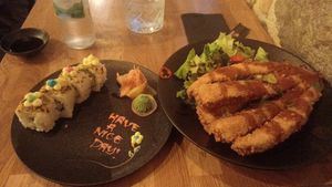 Makirolls and fried eggplant at Silk in Split