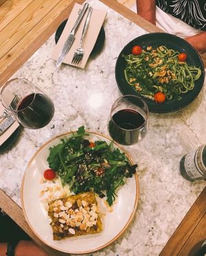 Linguine pasta with pesto at The Green Affair - Saldanha in Lisbon