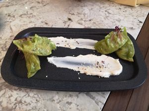 Vegetable Gyazos at The Green Affair - Saldanha in Lisbon