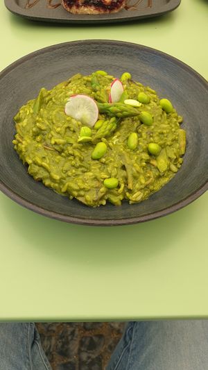 Edamame beans and asparagus risotto at The Green Affair - Saldanha in Lisbon