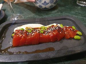 The only enjoyable dish, watermelon tataki at The Green Affair - Saldanha in Lisbon