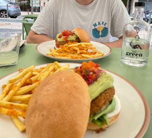 Chickpea burger at The Green Affair - Saldanha in Lisbon