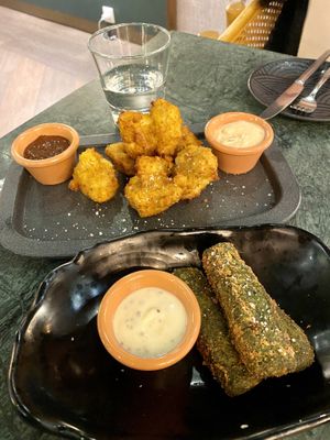 Cauliflower, Spinach croquettes   at The Green Affair - Saldanha in Lisbon