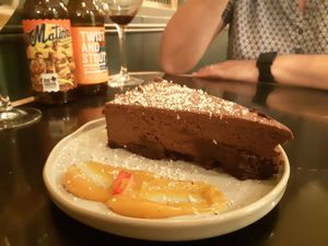 3 textures chocolate cake at The Green Affair - Saldanha in Lisbon