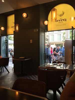 View from inside facing the outside...forgot to take pictures of the space behind me. at The Green Affair - Saldanha in Lisbon