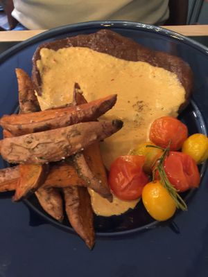 Seitan Steak with Peppercorn Sauce...this was my absolute favorite! at The Green Affair - Saldanha in Lisbon