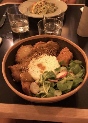 The curry dish with tofu and rice at The Green Affair - Saldanha in Lisbon