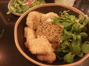 Rice and breaded tofu at The Green Affair - Saldanha in Lisbon