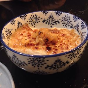 Coconut crème brûlée with roasted pineapple at The Green Affair - Saldanha in Lisbon