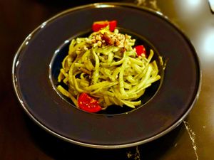 Linguine pasta with watercress at The Green Affair - Saldanha in Lisbon