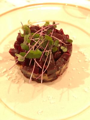 Beet-avocado appetizer at The Green Affair - Saldanha in Lisbon