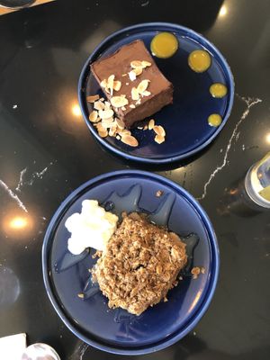 Three layee chocolate cake with mango & granny crumble  at The Green Affair - Saldanha in Lisbon