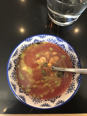 watermelon gazpacho at The Green Affair - Saldanha in Lisbon