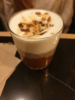 Pumpkin chia dessert at The Green Affair - Saldanha in Lisbon