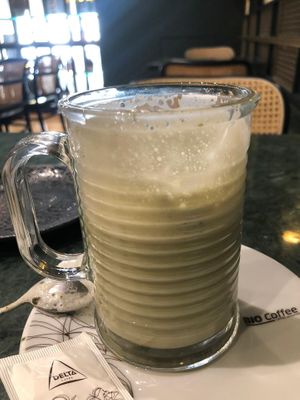 matcha (not good at all) at The Green Affair - Saldanha in Lisbon