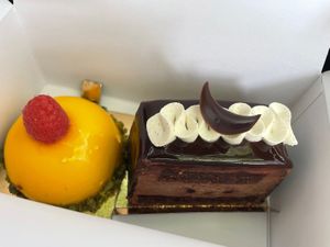 Rudolf and forêt noire  at Patisserie Chocolaterie Peigné in Lille