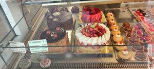 Big vegan cakes at Patisserie Chocolaterie Peigné in Lille