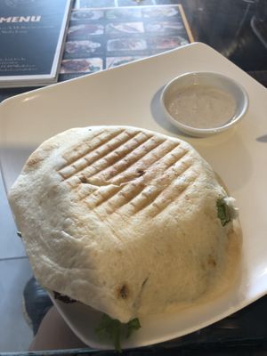 Falafel sandwich with tahini sauce (very filling) at Zeytun in Hoi An