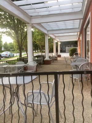 Patio seating  at Garbanzo Mediterranean Fresh in Clayton