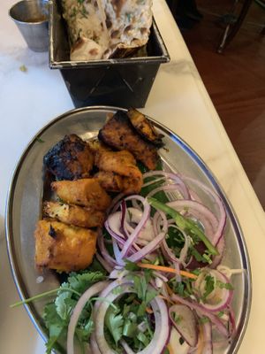 Pineapple tikka with faux chick’n 😋👍🏻 delish   at Dishoom - Covent Garden in London
