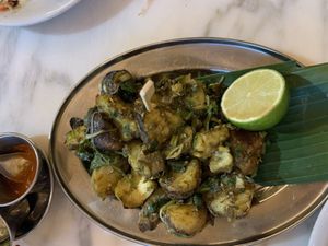 Vegan gunpowder potatoes - amazing! 💣  at Dishoom - Covent Garden in London