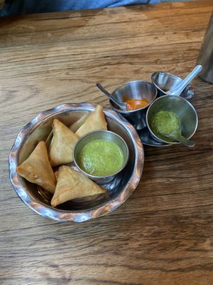 vegetable samosas!   at Dishoom - Covent Garden in London