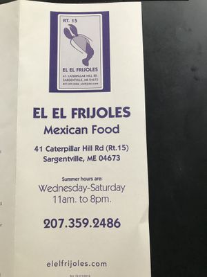Contact at El El Frijoles in Sargentville